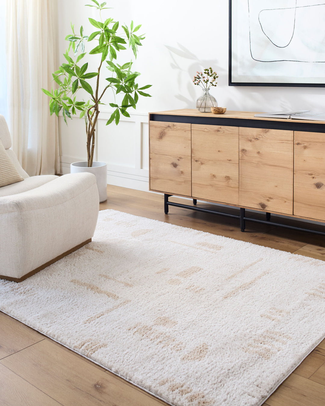 Fossay Washable Shag Rug | FSG | Abstract Shapes