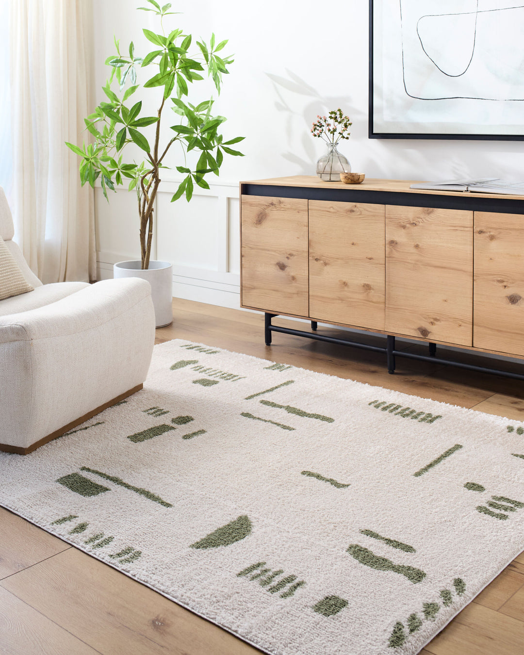 Fossay Washable Shag Rug | FSG | Abstract Shapes