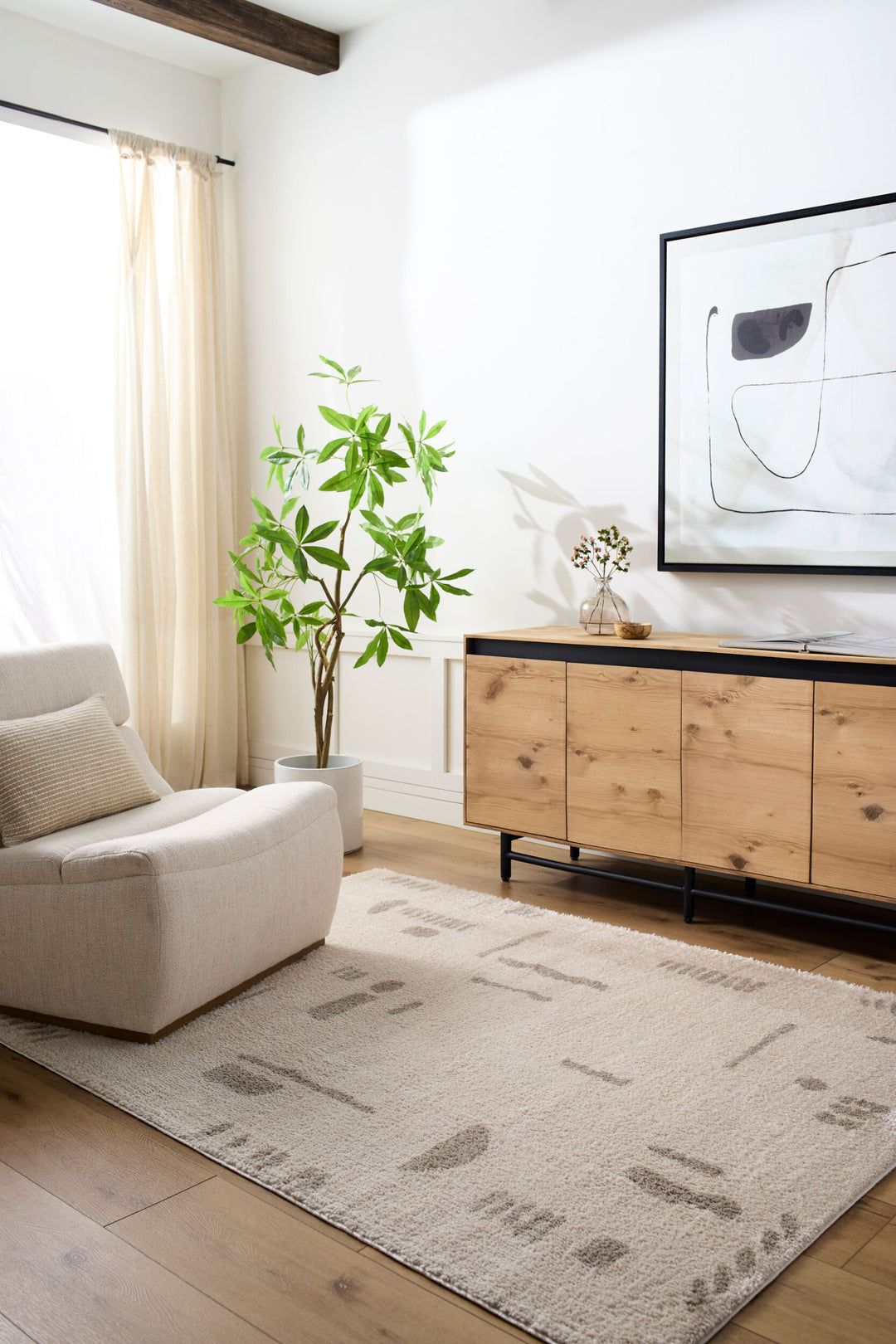 Fossay Washable Shag Rug | FSG | Abstract Shapes