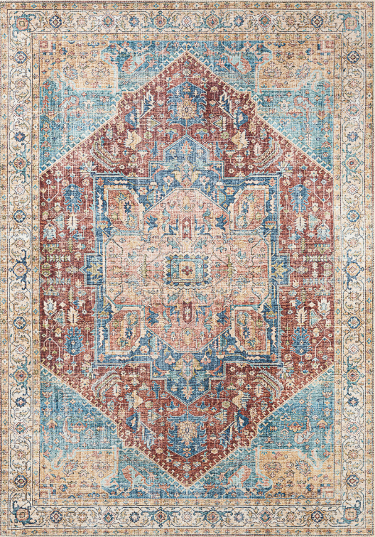 Amelie Medallion Washable Rug
