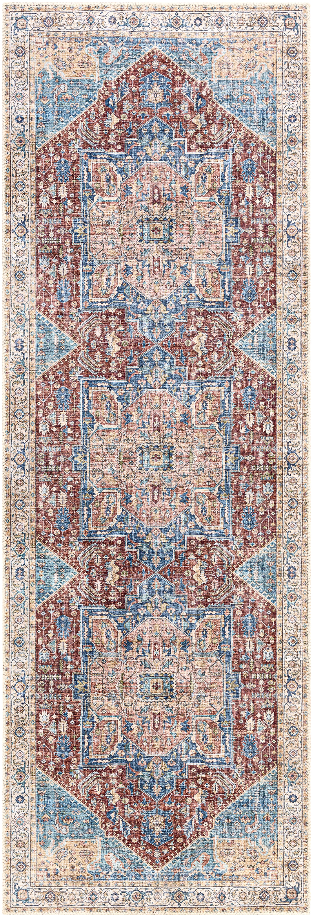 Amelie Medallion Washable Rug