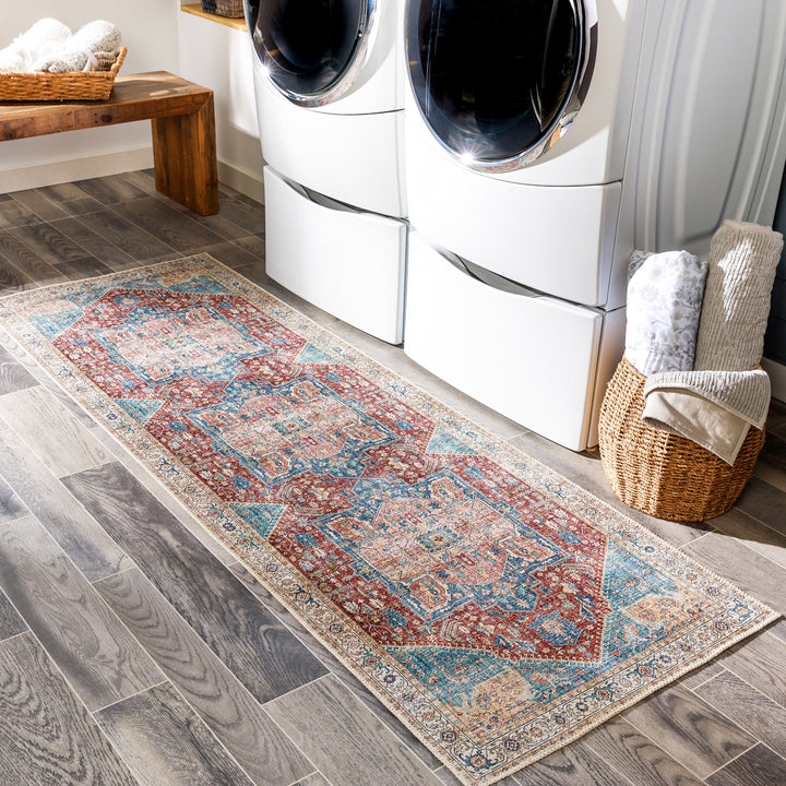 Amelie Medallion Washable Rug