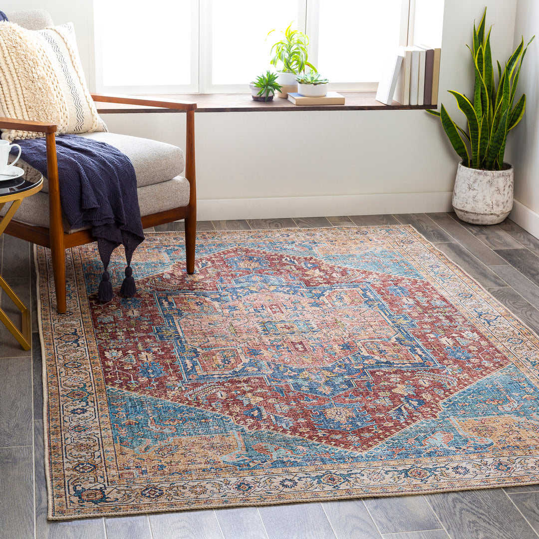 Amelie Medallion Washable Rug