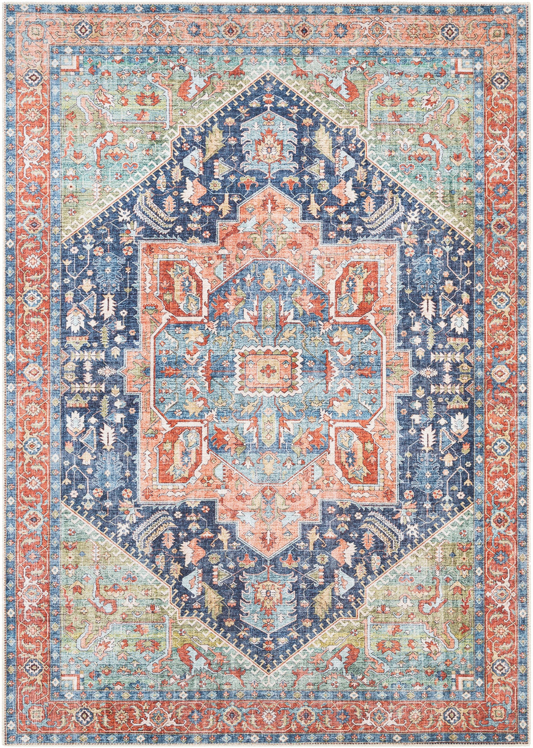 Amelie Medallion Washable Rug