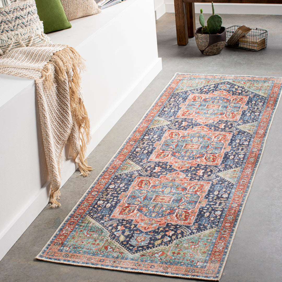 Amelie Medallion Washable Rug