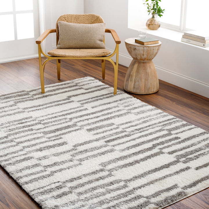 Cloudy Shag Linear Abstract Rug