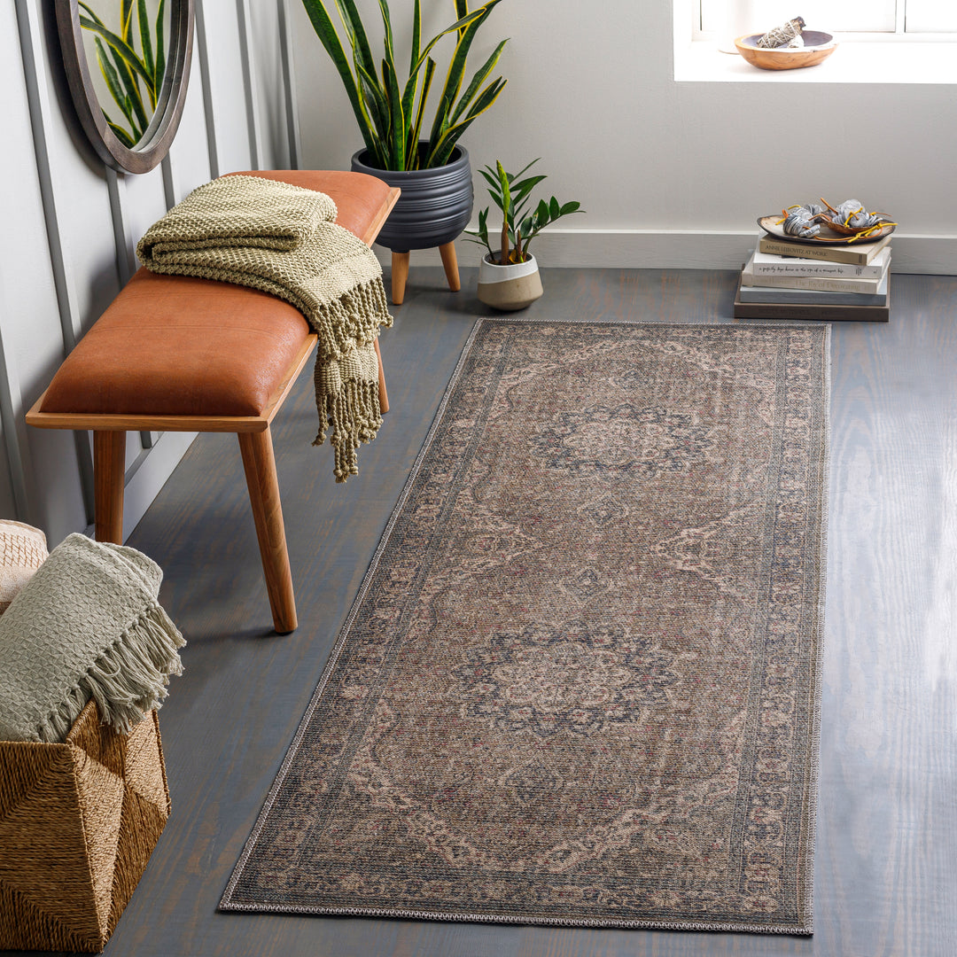 Colin Medallion Washable Rug