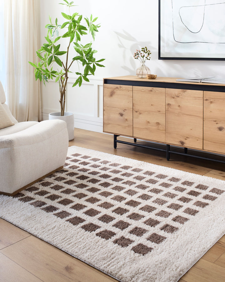 Farah Checker Block Washable Rug