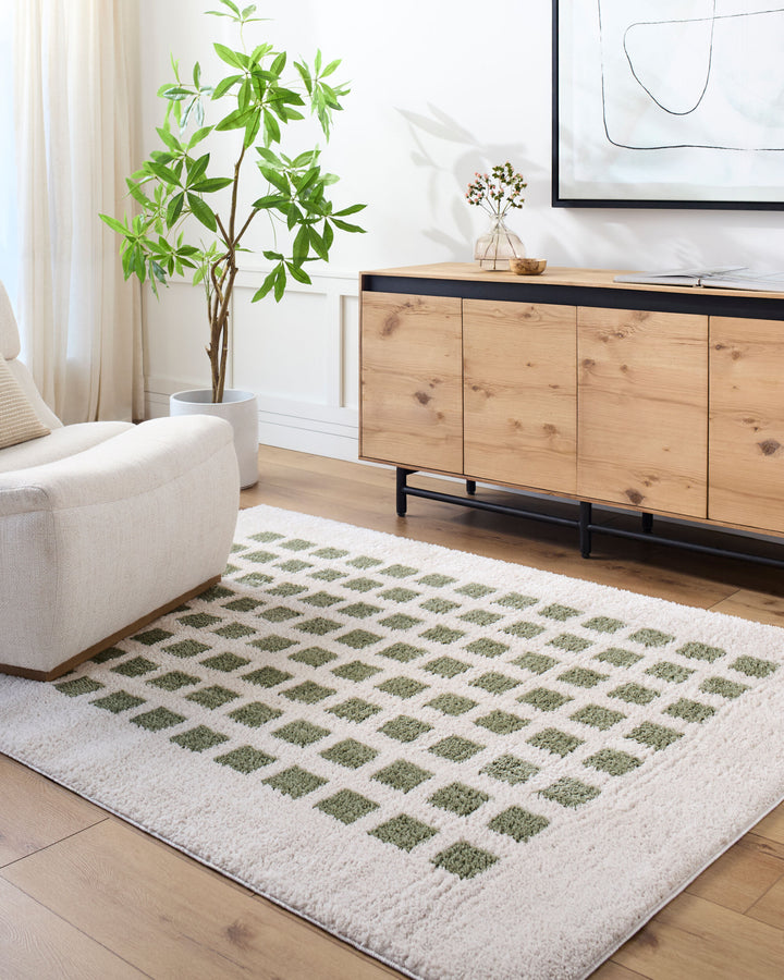 Farah Checker Block Washable Rug