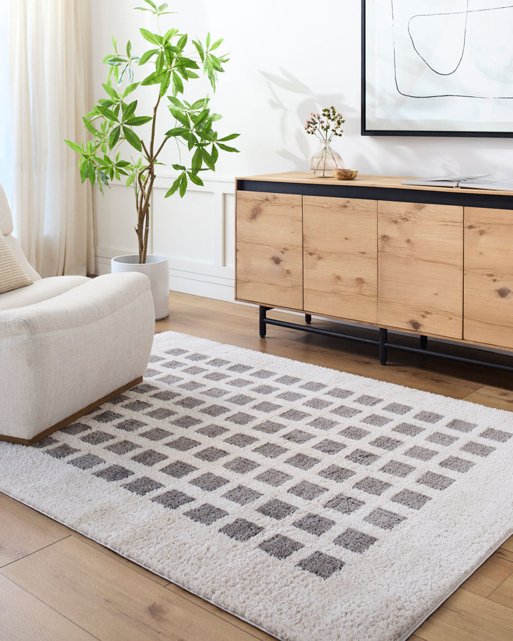 Farah Checker Block Washable Rug