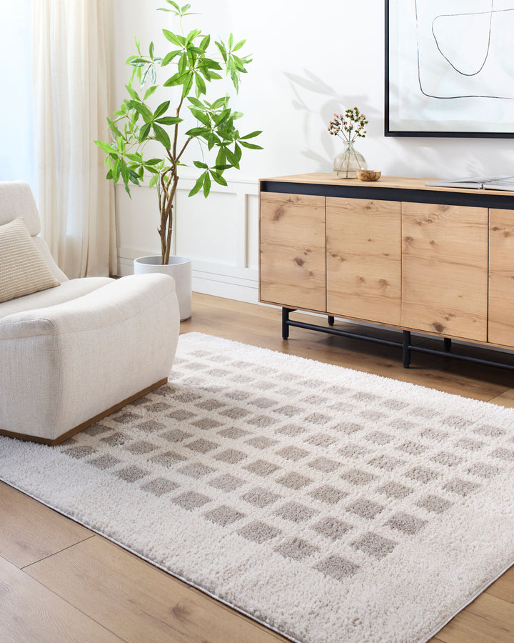 Farah Checker Block Washable Rug